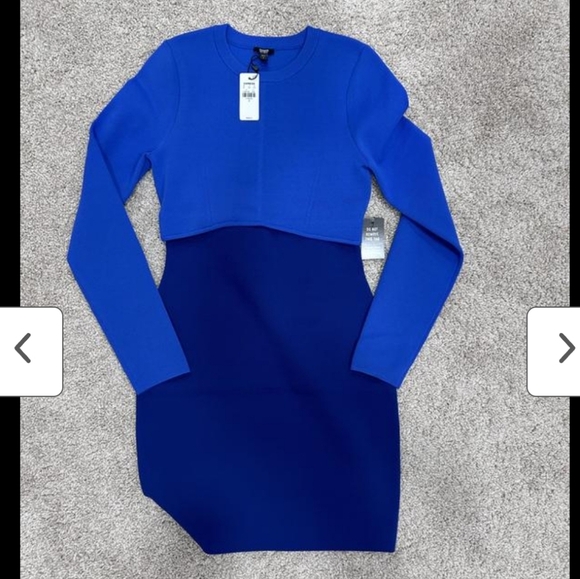 NWT Body Contour Color Block Cutout Mini Dress Sz M - Picture 2 of 7